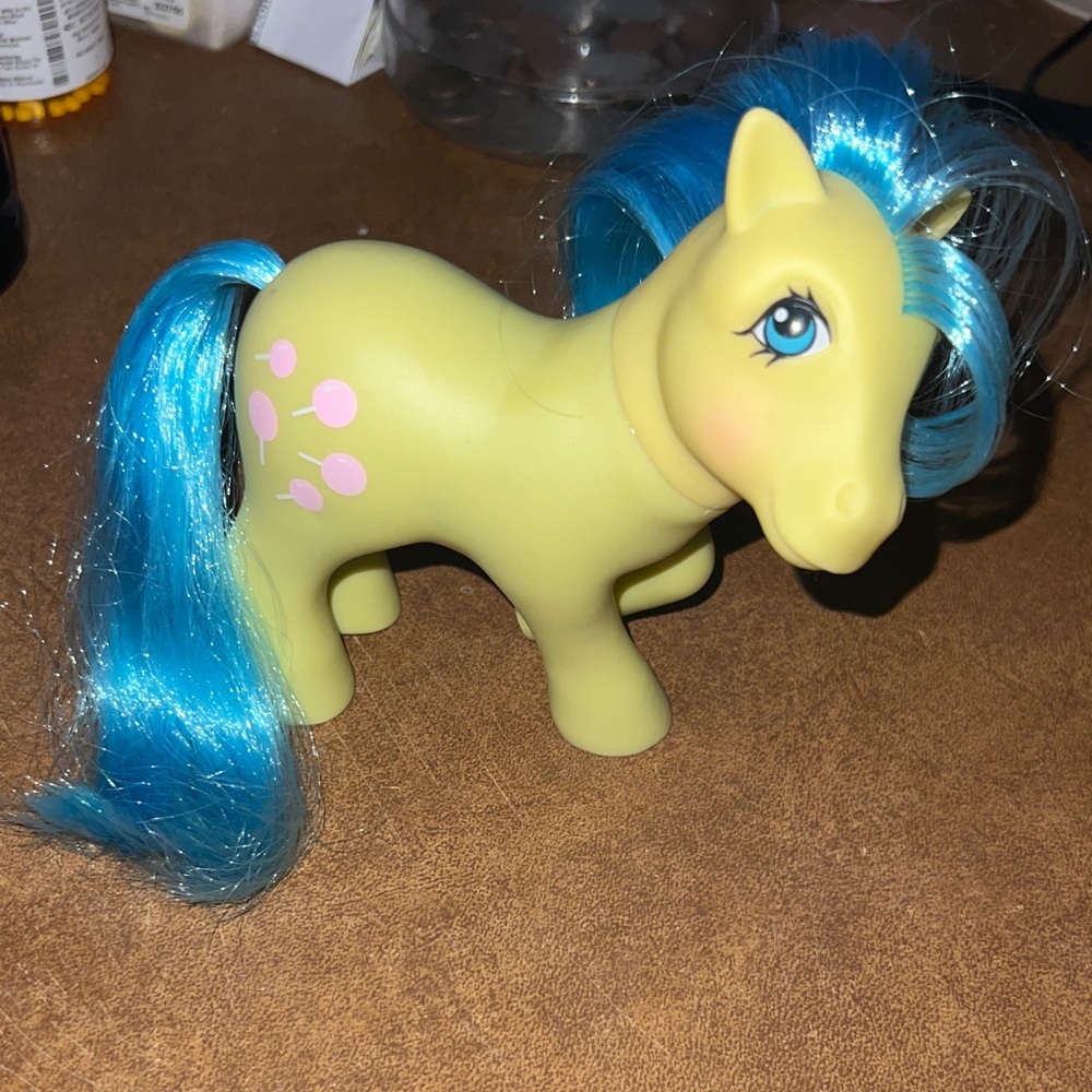 Blue and Yellow Toy Pony